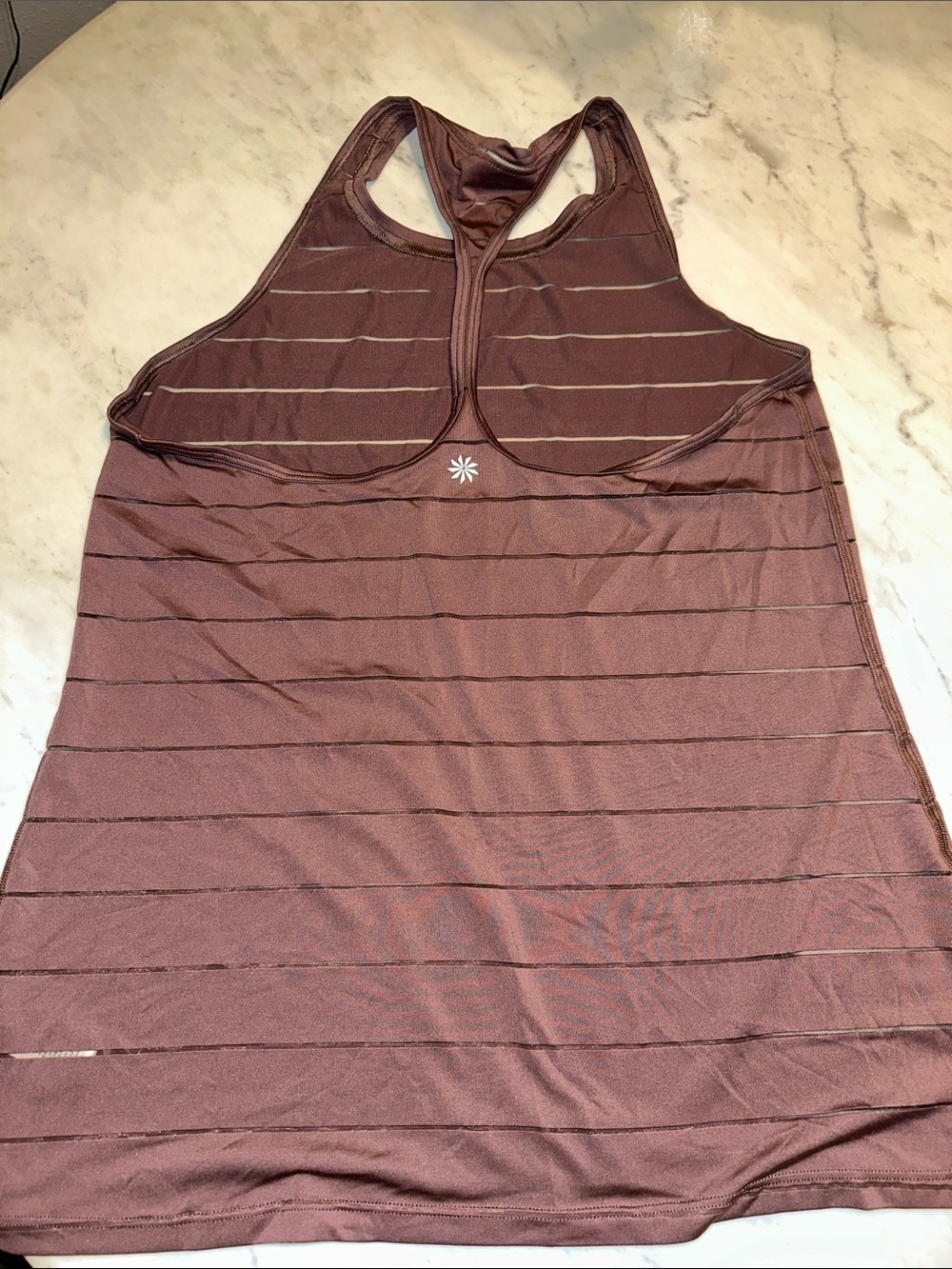 Athleta Mauve Striped Racerback Tank Top size medium - Picture 3 of 7